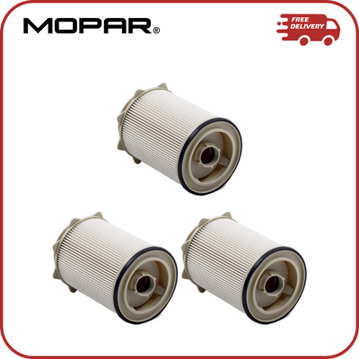 3 Pack Mopar 68157291AA 6.7 Cummins Fuel Filter for 2010-2020  for Dodge Ram 2500, 3500, 4500, and 5500, Diesel engine