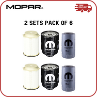 Mopar Fuel Filter 2013-2018, and Water Separator Assembly For Dodge Ram (2 Sets, Pack of 6)