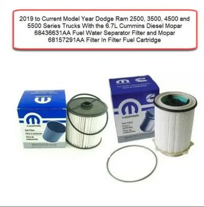 Mopar Fuel Filters 68157291AA & 68436631AA